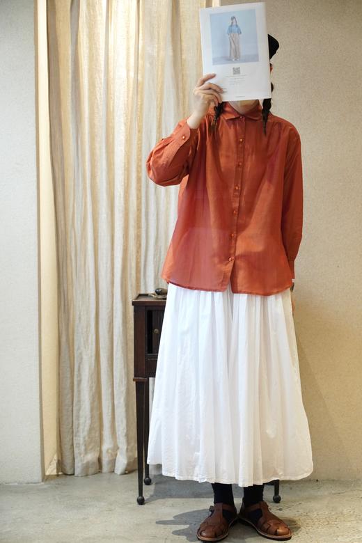 （4折）Lim Home白/橘红/淡黄贝壳纽扣上衣 商品图1