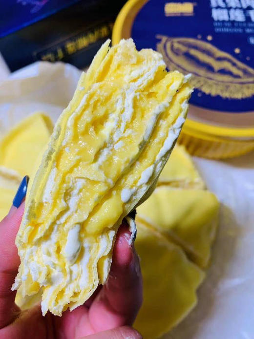 蛮嗨真果肉榴莲千层
动物奶油，更健康，苏丹王榴莲，核销产区更高品质，0反式脂肪酸，儿童吃更放心，0香精、0色素、0防腐剂，配料表超干净超健康！现做现发，6寸450g 商品图0