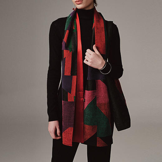 TANGY Collection天意高端2023秋季新品商场同款染秋系列女士桑蚕丝围巾 商品图1