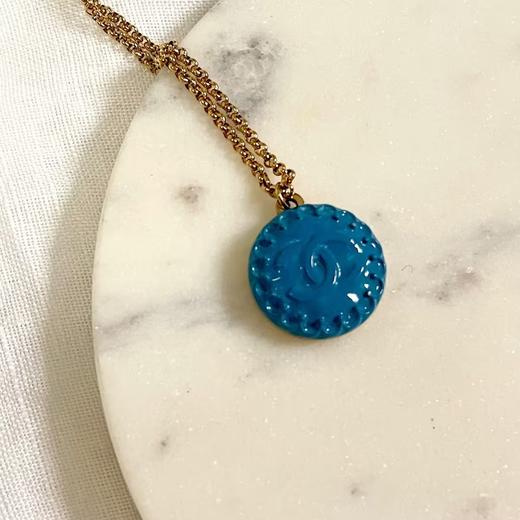 北京仓｜Gigi Paris-蓝色 双C logo-花边 Vintage纽扣 项链［法国设计师］ 商品图0