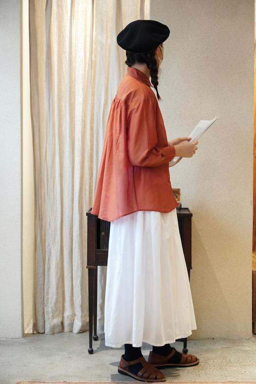 （4折）Lim Home白/橘红/淡黄贝壳纽扣上衣 商品图4