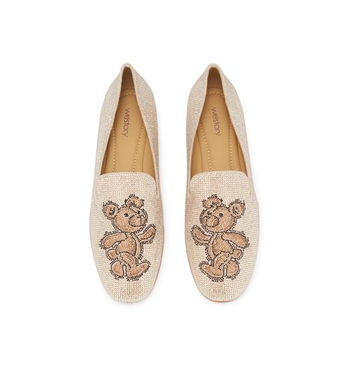 2023年秋季新款一脚蹬豆豆鞋复古平底方头绒面皮女鞋W23CM73711 商品图6