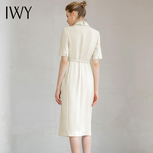 IWY/气质名媛短袖连衣裙女时尚双排扣绑带职业西装裙美容院工装232029Q1 商品图4