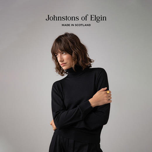 Johnstons of Elgin 女士60支精纺美利奴羊毛高领毛衣 商品图1