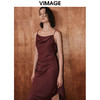 VIMAGE纬漫纪秋季新款气质性感荡领吊带开叉不规则裙摆礼服连衣裙V2077603 商品缩略图3
