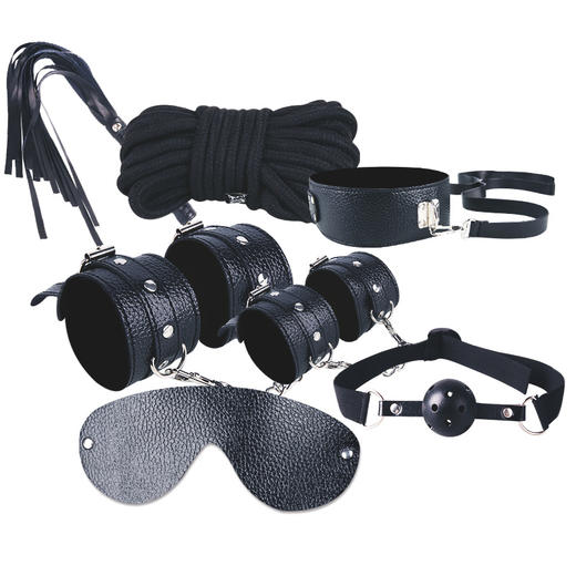 【情趣用品】谜姬 束缚皮革毛绒7件套SM调捆绑 商品图2
