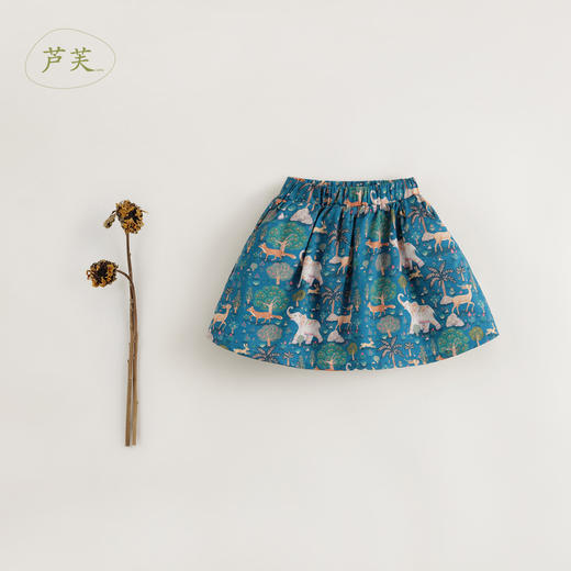 【马克珍妮 芦芙】秋装新款 女童动物游园会纯棉短裙半身裙231613 商品图0