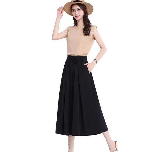 【夏季必备！七分阔腿裤】小个子也能轻松驾驭高腰显瘦，时尚百搭；速干透气，垂感冰丝面料质感好，穿着舒适不紧绷！ 商品图3