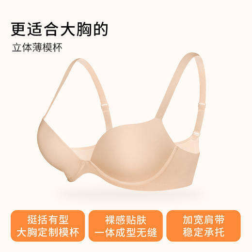【会员积分兑换】奶糖派大胸无痕光面内衣大胸显大模杯挺拔聚拢圆润上托性感文胸女 商品图0