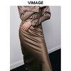 VIMAGE纬漫纪秋季新款时尚气质高腰开叉半身裙V2006610 商品缩略图3