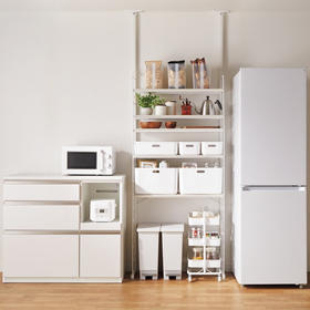 顶天立地置物架 Npolder 白色/棕色