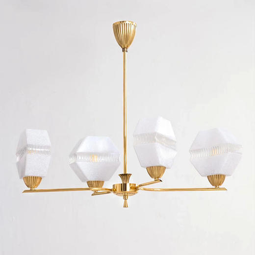 伽罗生活冰块吊灯复古黄铜装饰设计感轻奢书房卧室灯家用餐厅灯具 商品图4