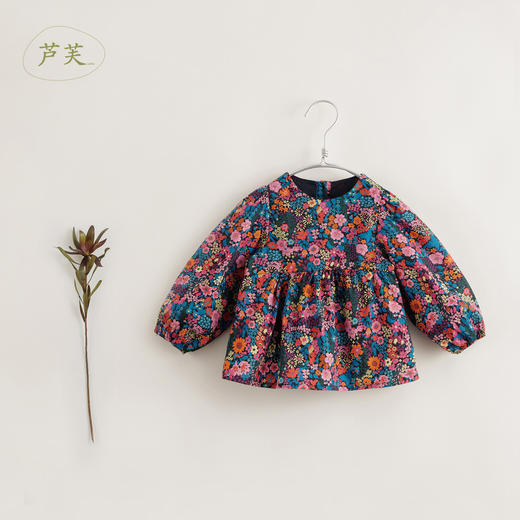 【马克珍妮 芦芙】秋装新款 女童绚烂碎花泡泡袖纯棉小衫231530 商品图0