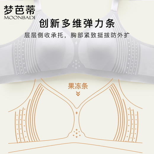 梦芭蒂薄无痕冰丝内衣女无感软支撑文胸防走光无钢圈胸罩冰丝果冻 商品图1