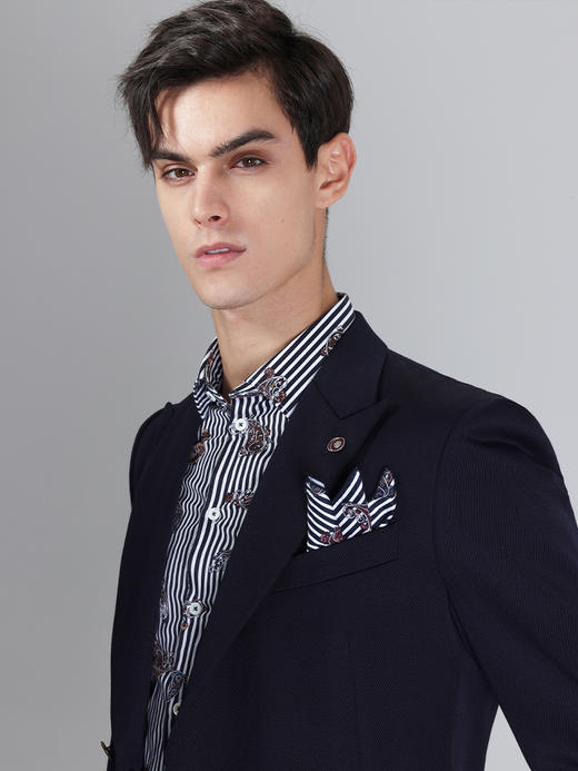 callisto银河蓝绵羊毛混纺西服 FSBWJ053C BL 商品图1