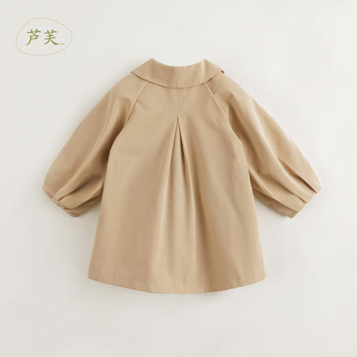 【马克珍妮 芦芙】秋装新款 女童复古灯笼袖中长款风衣外套231569 商品图2
