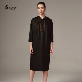 TANGY Collection天意高端2023秋季新品染秋系列连帽连衣裙