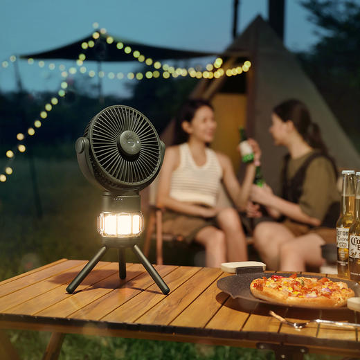 【小程序】小熊户外风扇 HFS-A05C5 军绿色 左右上下摇头 带支架/挂钩 三档风速 露营灯 带遥控器 商品图2