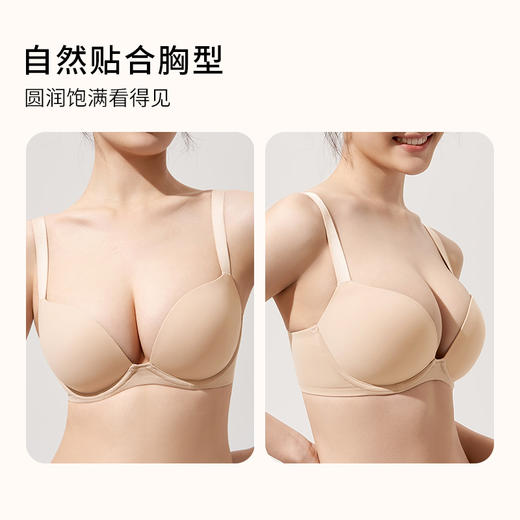 【会员积分兑换】奶糖派大胸无痕光面内衣大胸显大模杯挺拔聚拢圆润上托性感文胸女 商品图1