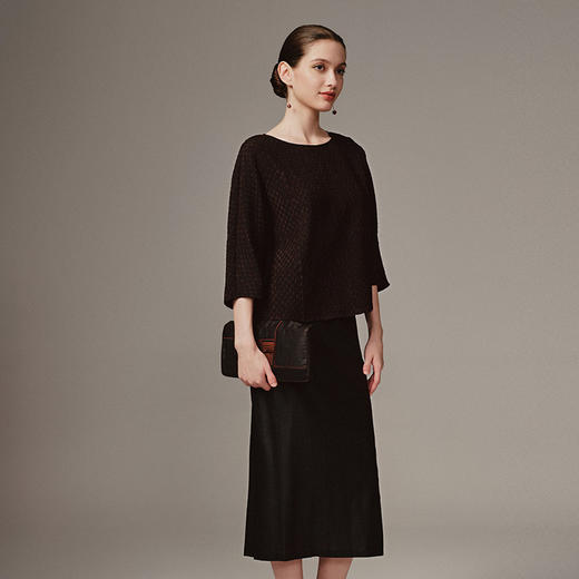 TANGY Collection天意高端2023秋季新品商场同款染秋系列女士莨绸上衣 商品图1