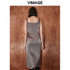 VIMAGE纬漫纪秋季新品高腰修身优雅连衣裙V2007614 商品缩略图4