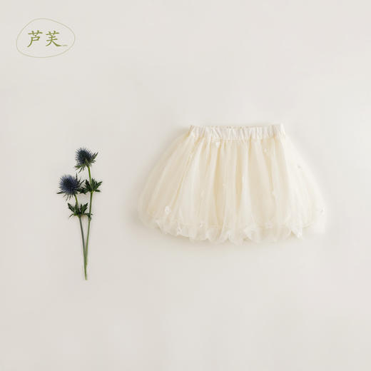 【马克珍妮 芦芙】秋装 女童立体刺绣网纱花苞半身裙短裙 231765 商品图1
