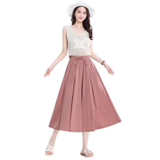 【夏季必备！七分阔腿裤】小个子也能轻松驾驭高腰显瘦，时尚百搭；速干透气，垂感冰丝面料质感好，穿着舒适不紧绷！ 商品图4