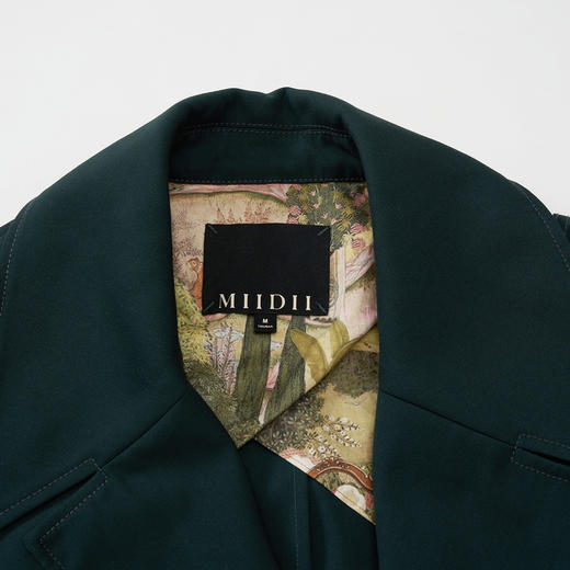 谜底戗驳领长风衣女2023秋新款复古时尚双排扣长款外套233ME1038 商品图3