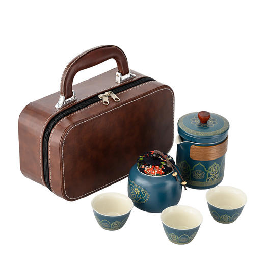 古韵旅行茶具5件套，高级简约风格，古韵淡雅，又兼具实用方便快捷 商品图4