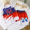 2023儿童渐变色篮球服套装中大童男女夏季背心运动宽松夏装球衣潮 商品缩略图3