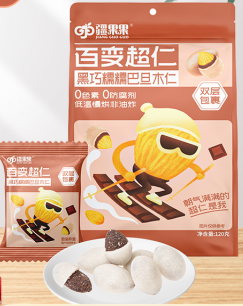 疆果果牌黑巧糯糯巴旦木仁120g/袋