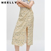 NEELLY纳俪商场同款碎花半身裙女早秋新款法式垂感开叉显瘦中长裙N23081E01096 商品缩略图2