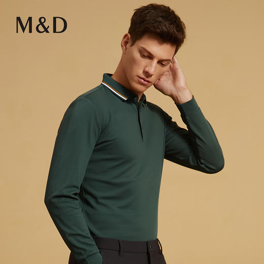 【抗菌抑菌】MD名盾长袖Polo衫棉质男士秋冬季休闲商务翻领t恤衫 商品图1