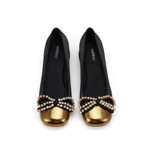 2023年秋季新款粗低跟舒适蝴蝶结女鞋W23CE73121 商品图3