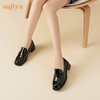 Safiya/索菲娅2023秋季新品英伦圆头粗跟百搭一脚蹬软底乐福鞋SF33112138 商品缩略图3