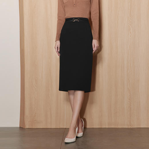 EITIE爱特爱秋季新款时尚气质显瘦高腰半身裙7106806 商品图2