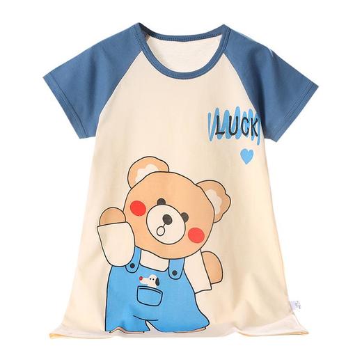 女童睡裙纯棉夏季新款女孩短袖空调服韩版薄款家居服儿童睡衣睡裙 商品图4