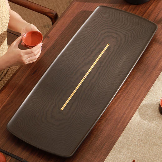 方舟/电木+黄铜 高端电木茶盘 轻奢现代整块家用简约排水泡茶茶海新中式茶具 商品图1