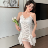 【七夕女神战袍】性感女士蕾丝睡裙  v领薄款露背丝质吊带睡裙 深V诱惑展现迷人锁骨 商品缩略图0