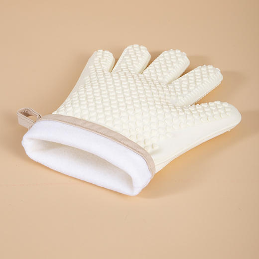 「4层加厚！奶嘴级硅胶」五指硅胶防烫手套 微波炉防滑加厚加棉隔热手套高温烘焙隔热手套厨房用品 商品图2
