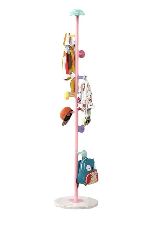 【儿童蘑菇杆挂衣架】蘑菇落地衣帽架，加粗韧实，承重强，小户型门后收纳利器，儿童房装饰新选择！加粗彩色挂衣架，小户型门后收纳，让卧室更整洁！-QQ 商品图4