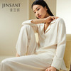 【不易皱真丝】真丝睡衣可外穿时尚简约弹力慵懒桑蚕丝家居服衣裤套女金三塔  YSFDC205 商品缩略图0