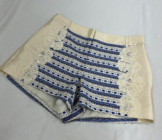 臣禾小香风花呢拼接短裤81615022 商品图0