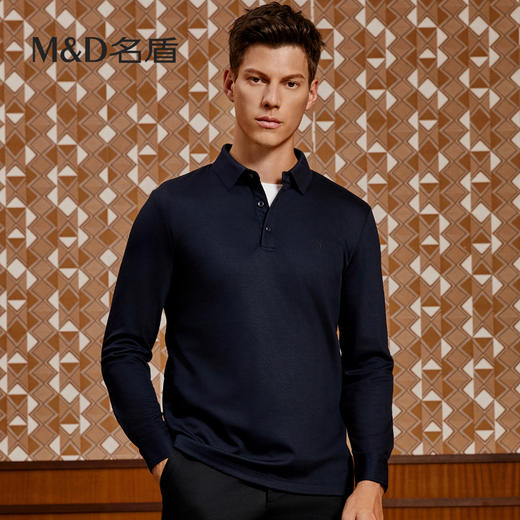 【羊毛混纺】MD名盾男士Polo衫秋季新品商务休闲保暖长袖t恤11599 商品图2