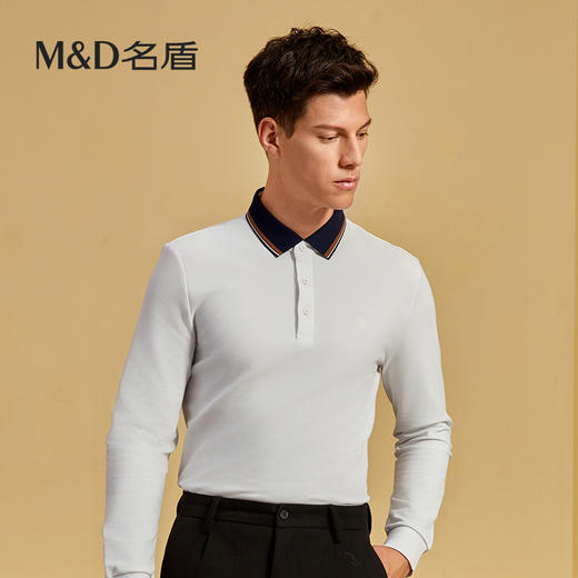 【持续蓄热】MD名盾秋季新品男士长袖Polo衫亲肤保暖翻领T恤11597 商品图3