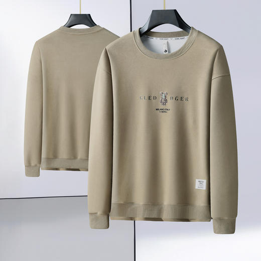 纯棉【新款DX】大依优型大码圆领印花卫衣长袖加肥加大休闲运动上衣男打底衫胖子300斤Y 商品图6