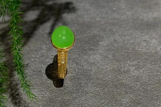 【御珠宫坊】金镶碧玉戒指 商品图4