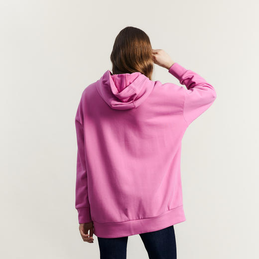 谜底连帽印花中长卫衣女2023秋新款复古绣花大廓形宽松233MV1042 商品图2