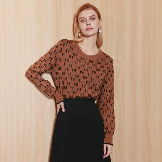 EITIE爱特爱秋季新款时尚修身显瘦套头打底针织衫7101809 商品图8