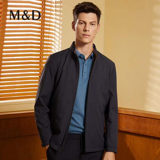 【三防面料】MD名盾立领夹克防水防污秋季四面弹力商务行政外套男 商品图1